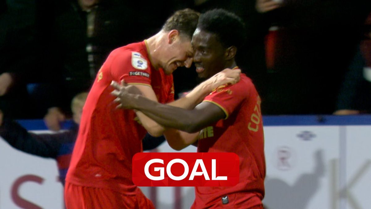 Amario Cozier-Duberry and Will Lankshear celebrate quick Middlesbrough goals against Bolton