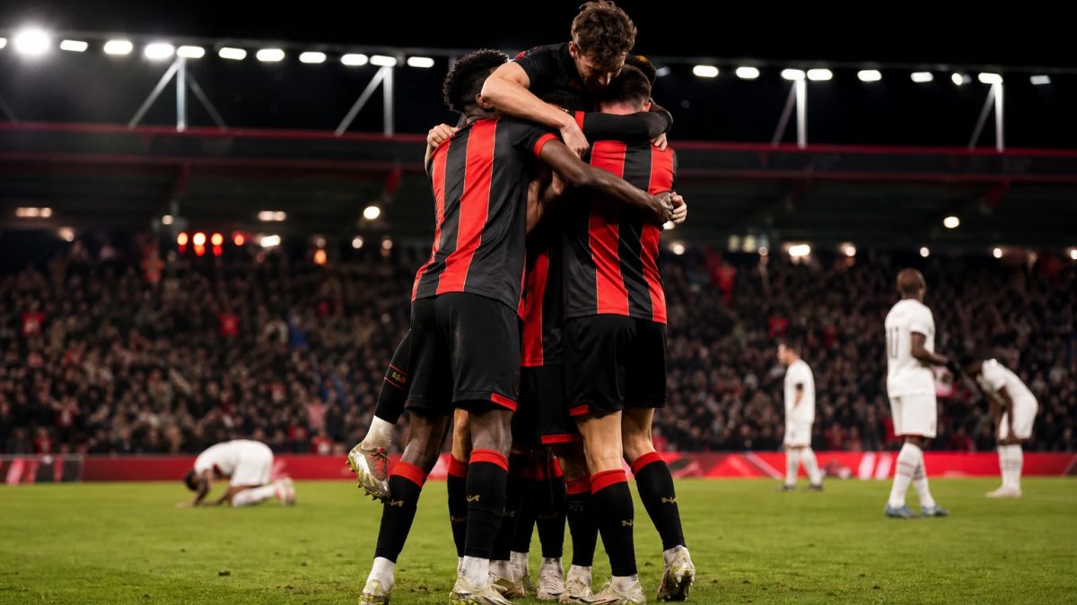 Football scene accompanying: Bournemouth vs Milan: Bournemouth enjoy night to remember against 10-man Milan