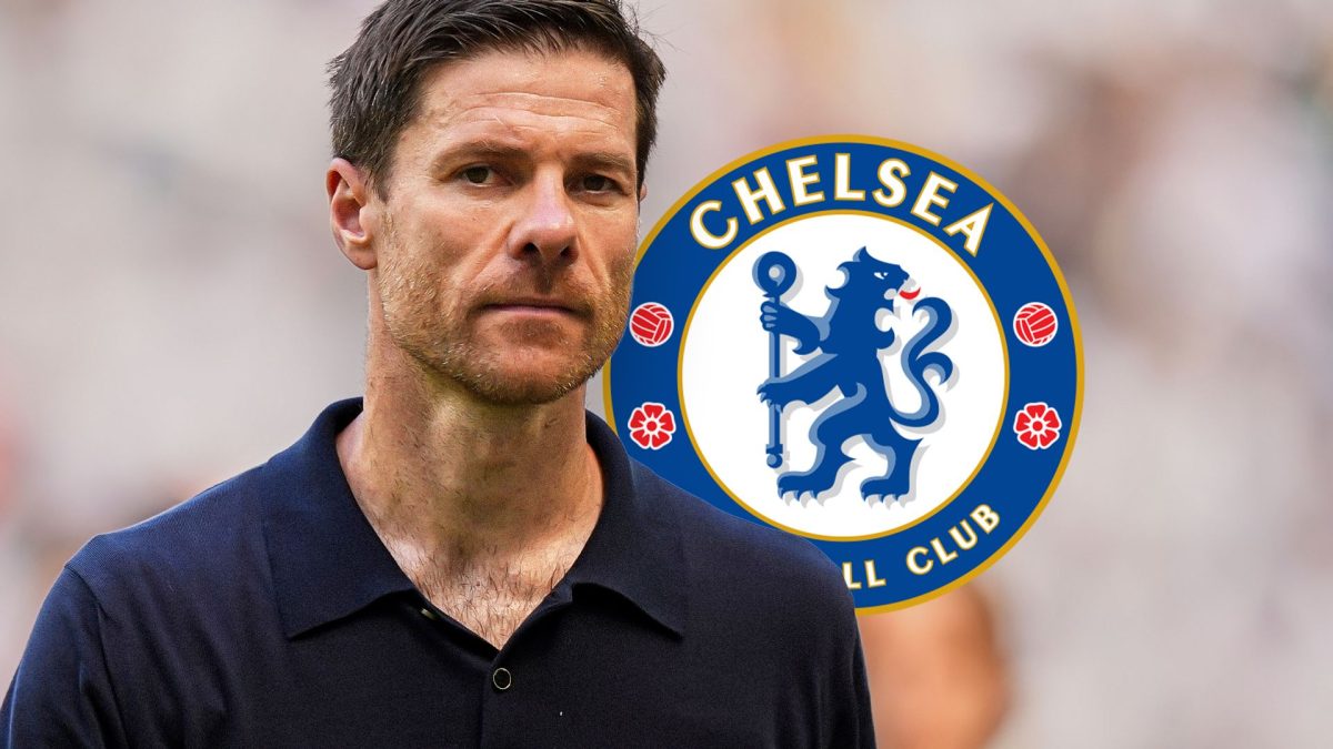 Jamie Carragher interviewing Chelsea manager Xabi Alonso about Stamford Bridge and Liverpool memories