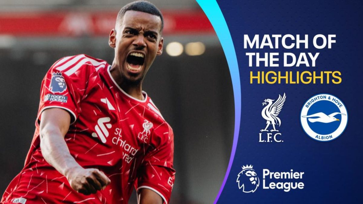 Alexander Isak celebrates after scoring for Liverpool against Brighton at Anfield