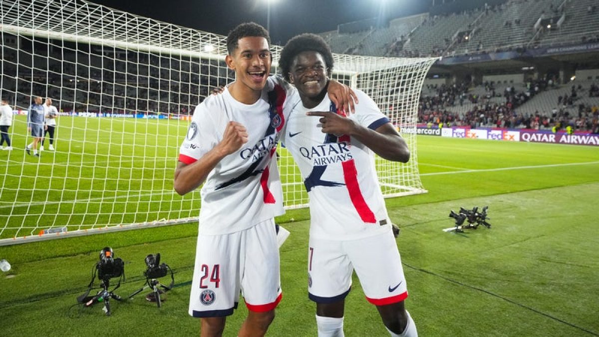 Paris Saint-Germain players during a Champions League match against Barcelona