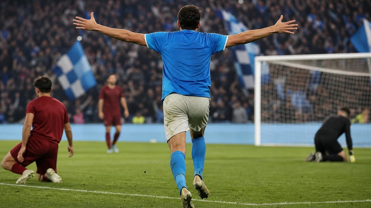 Football scene accompanying: Roma Napoli 3-3: Balerdi’s late equaliser keeps unbeaten run alive