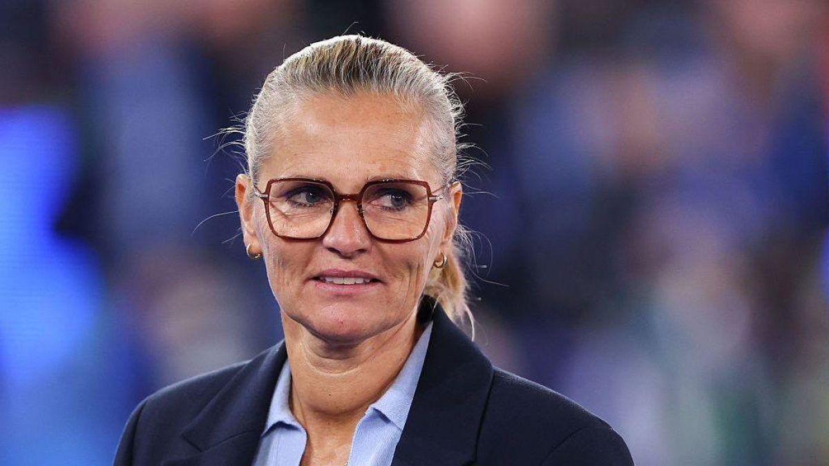 Sarina Wiegman on the touchline as England women manager