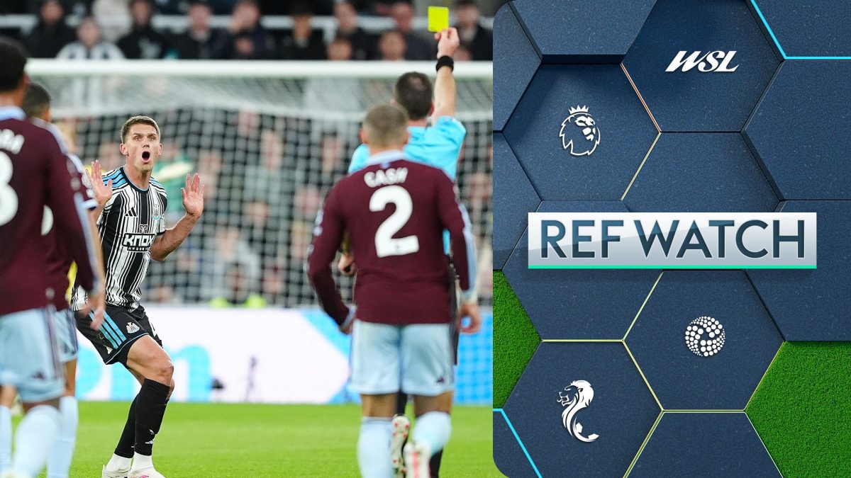 Sven Botman challenge on Nicolas Jackson during Newcastle vs Aston Villa refereeing debate
