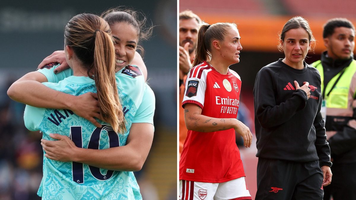 London City and Arsenal players in Women’s Super League action
